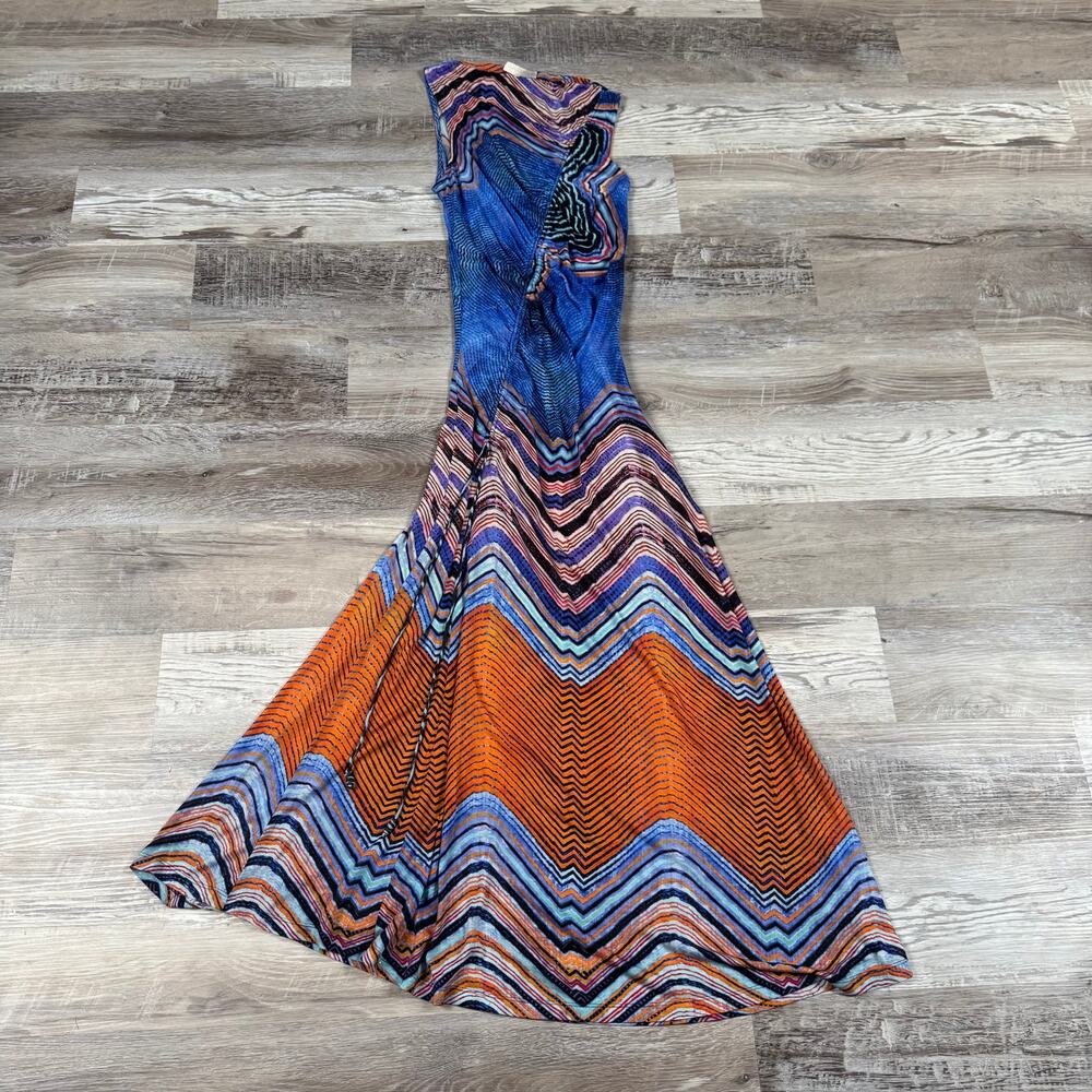 Ulla Johnson Natalia Dress Neptune Blue Midi Abstract Designer Small - Picture 3 of 11